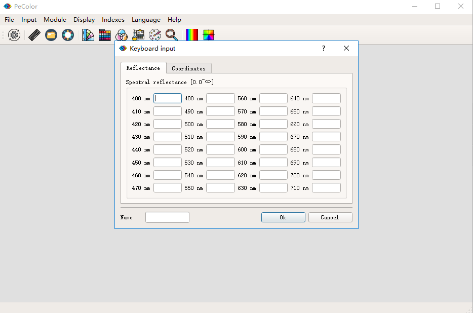 Keyboard input 32 spectral data